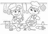 Coloring Cooking Pages Baking Kids Cook Printable Cookies Bakery Unisex Colouring Drawing Bake Sheets Kitchen Color Culinary Arts Utensils Food sketch template