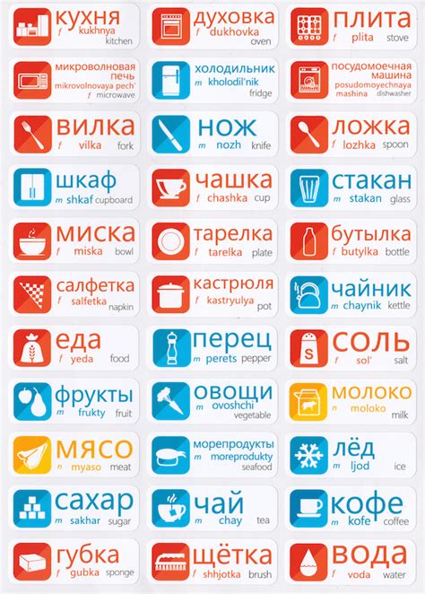 Russian Language Learning Stickers Vocabularystickers™