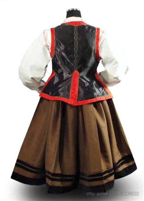 Complete Womans Polish Folk Costume From Kurpie Poland Etsy