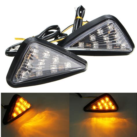 pair motorcycle  led turn signals lights indicators triangle abmer alexnldcom