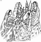Diwali Dances Dandiya Holi Sikh Navratri Raas Vrindavan Coloringhome Performed Depicting sketch template