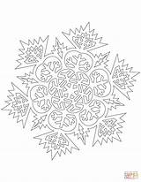Coloring Snowflake Advanced Pages sketch template