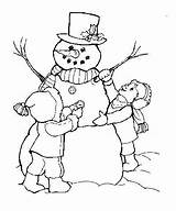 Snowman Coloring Pages Christmas Kids Build Book Meadow Colouring Children Printable Embroidery Girl Choose Board sketch template