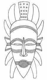 Masque Africain Boubou sketch template