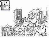Coloring Titans Teen Pages Go Team sketch template