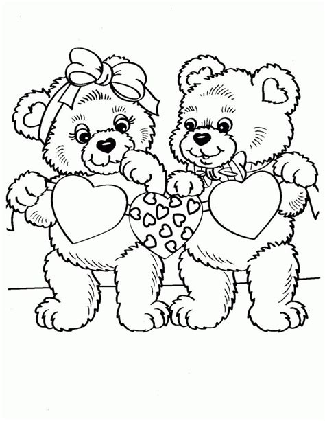 valentines day teddy bears coloring sheets clip art library