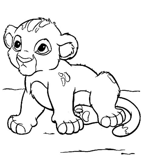 cute lion cub animals coloring pages kids coloring pages