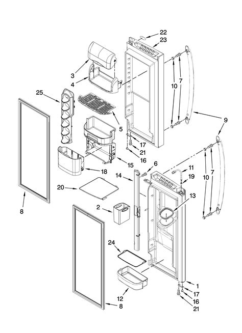 refrigerator door parts diagram parts list  model  kenmore elite parts