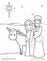 Mary Coloring Joseph Pages Nativity School Jesus Christmas Projects Worksheet Story Baby Visit Kids sketch template