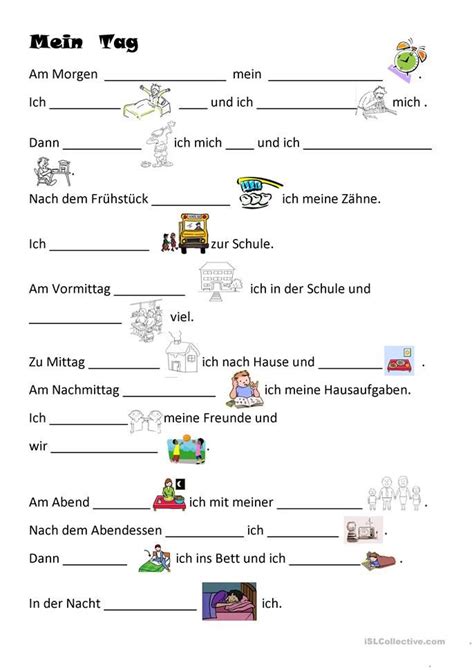 mein tag deutsch lernen lernen und deutsch lernen kinder