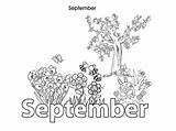 September Coloring Pages Colouring Kids Printable Month Print Year Months February October Printables sketch template