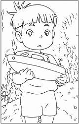 Ponyo Ghibli Kiki Sosuke Coloriage Falaise Miyazaki Coloringonly Couleur Hayao Estudio Chew élémentaires Probablement éléments Des Totoro sketch template