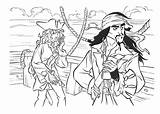 Jack Coloring Sparrow Pages Captain Pirates Caribbean Elizabeth Swann Kids Coloringkidz sketch template