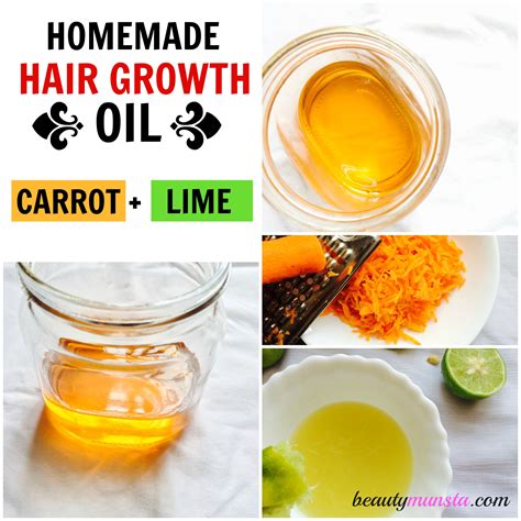carrot lime homemade hair oil recipe  hair growth beautymunsta  natural beauty