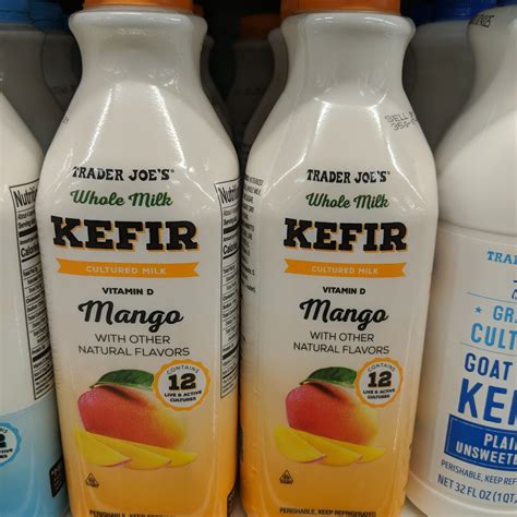 trader joes kefir  fat cultured milk mango    food