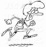 Cartoon Running Track Runner Coloring Pages Woman Outline Vector Leishman Getcolorings Color Service Girl Printable Getdrawings Ron sketch template