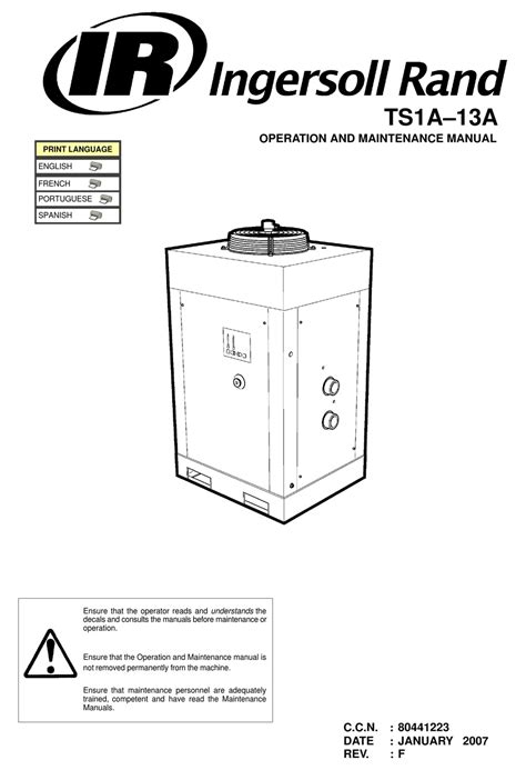 ingersoll rand tsa operation  maintenance manual