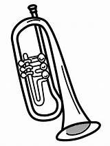 Trompeta Trombeta Colorear Trumpet Cornet Colorironline Desenho sketch template