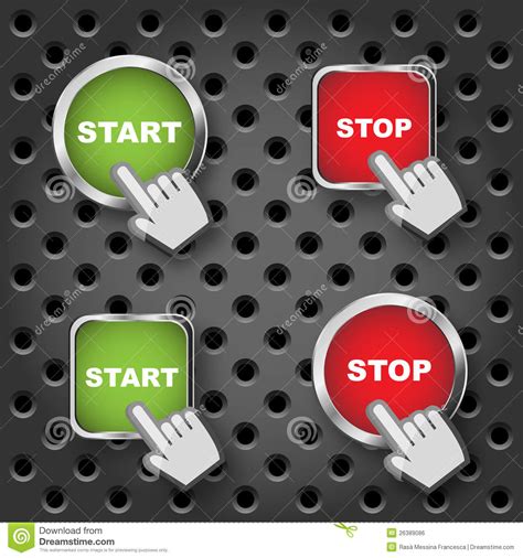 start  stop buttons stock vector illustration  graphics