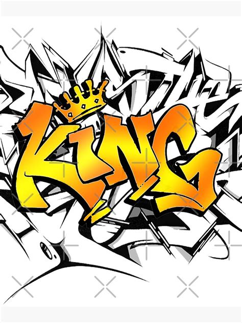king  crown  graffiti canvas print  sale  momo redbubble