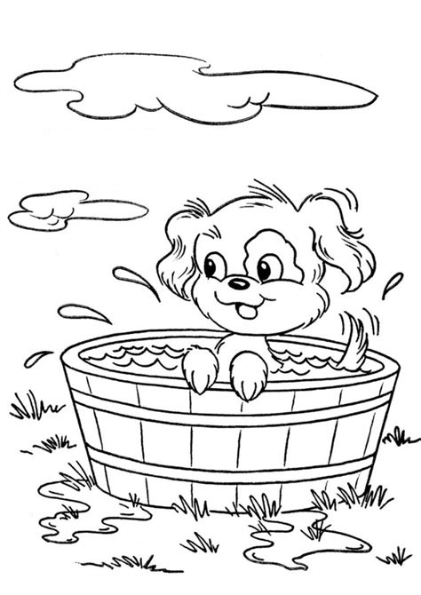 puppy bathing coloring pages jesyscioblin