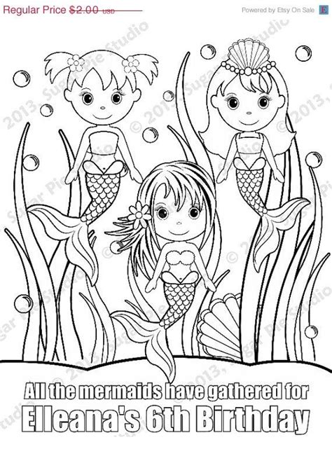 personalized printable mermaid   sea birthday party etsy