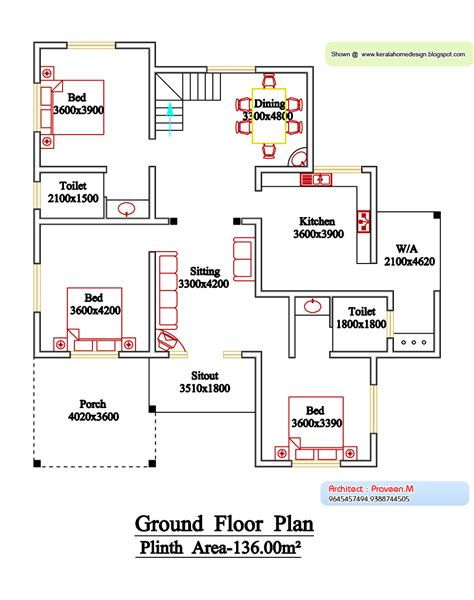 kerala style floor plan and elevation 6 home appliance