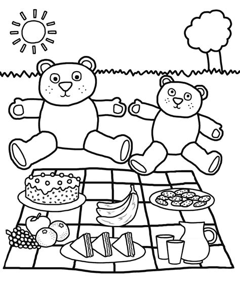 images  cuddly teddy bears picnic coloring pages  children