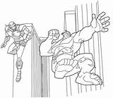 Iron Man Coloring Hulk Pages Fighting Printable Together Air sketch template