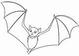 Bat Coloring Pages Cute Halloween Cartoon Vampire Bats Baseball Battery Printable Getcolorings Color Print sketch template