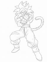 Saiyan Super Coloring Sketch Gogeta Goku Pages Template Deviantart Lineart sketch template