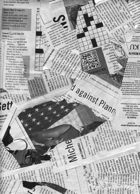 ashley lynn  design scanned newspaper collages