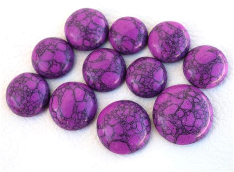 pieces purple turquoise gemstone hydro cabochon turquoise etsy