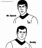 Trek Star Coloring Pages Cartoon Kids Color Spock Characters Character Printable Book Cartoons Template sketch template