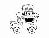 Truck Food Burger Coloring Coloringcrew sketch template