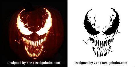 venom scary halloween pumpkin carving stencils patterns