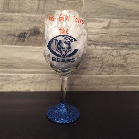 chicago bears wine glass from 7thdaughterdesignsus wine glass glass