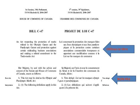 recherche juridique la législation fédérale la structure d un projet de loi
