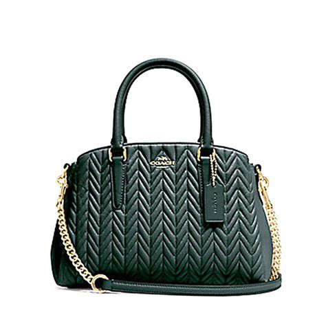 coach mini sage carryall quilted evergreen averand