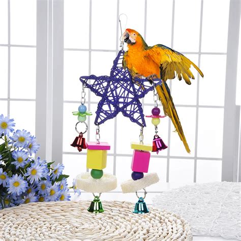 parrot toys hanging cockatiel parakeet parrot cage decoration  bell bird colorful toys bird