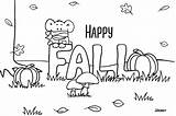 Fall Happy Cards Greeting Printable Coloring sketch template