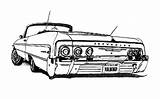 Lowrider Coloring Pages Car Drawings Impala Cars Drawing Low Rider Chicano Stencil Custom 64 Chevy Chevrolet Color Pencil Online Books sketch template