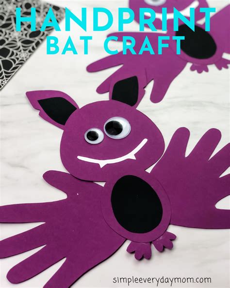 easy handprint bat craft  halloween halloween kids halloween crafts  kids bat craft