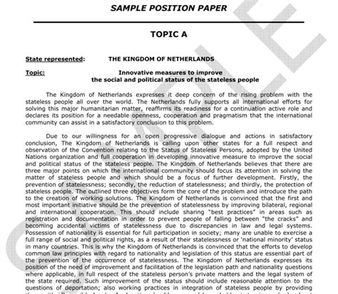 position paper sample mun position paper sample wells mun