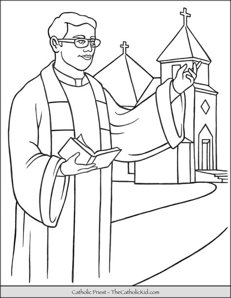 catholic priest coloring page thecatholickidcom