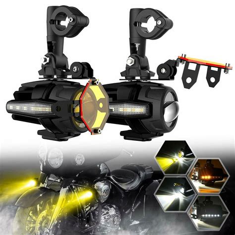 xw led auxiliary lamp fog driving light kit  motorcycle bmw