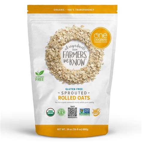 Organic Sprouted Rolled Oats One Degree Organics