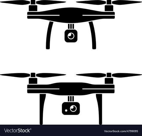 rc drone quadcopter  camera black symbol vector image