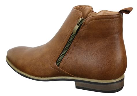 mens pu leather zip up ankle boots happy gentleman