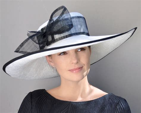 Kentucky Derby Hat Wedding Hat Formal Hat Ladies Black And White Hat